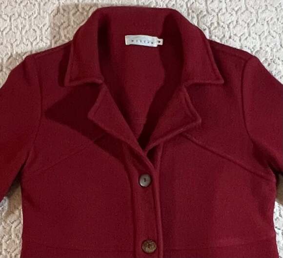 Willow Jackets & Blazers - Willow 100% Wool Red Button-Front Blazer Jacket Size M